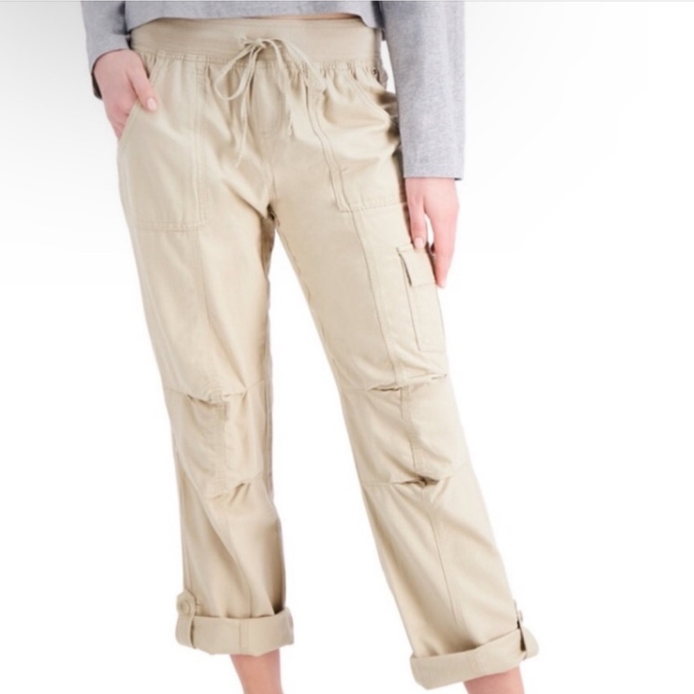 Tommy Hilfiger Roll Tab Alton Cargo Pants convertible women's size large khaki